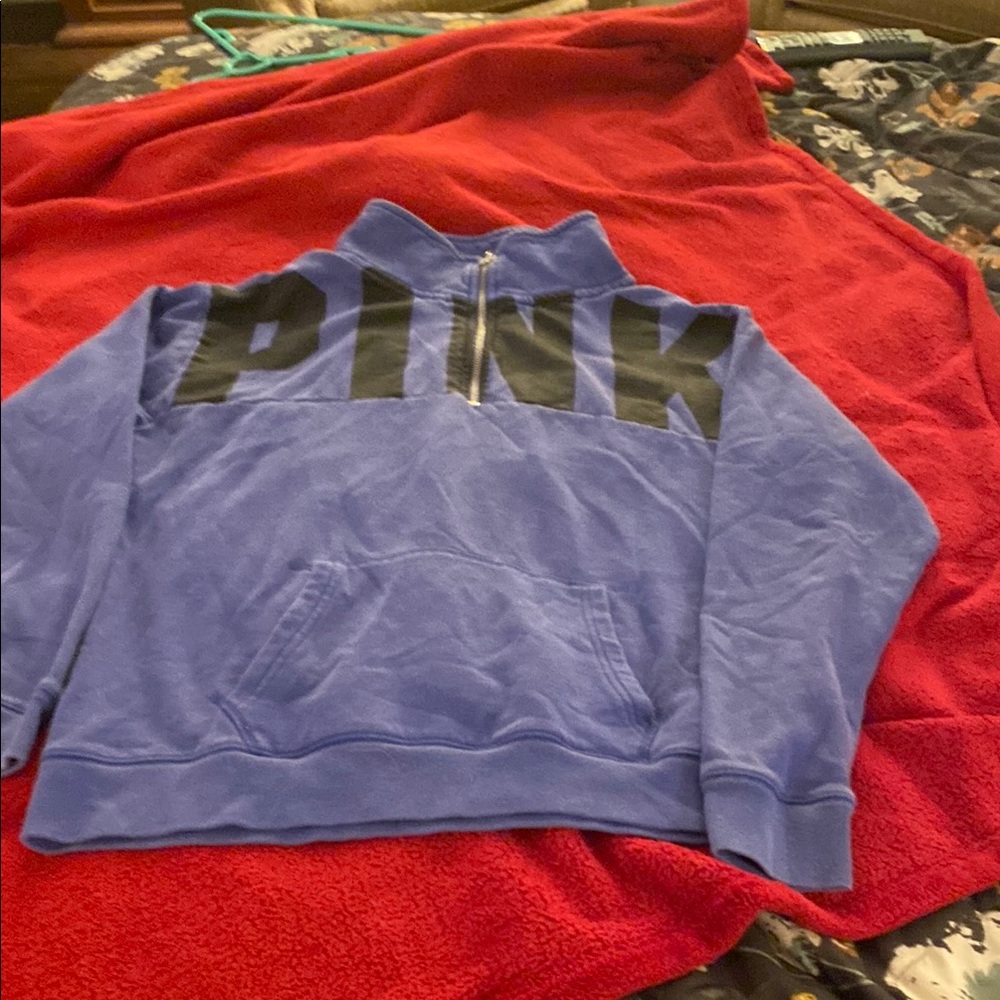Blue PINK Quarter-Zip Sweatshirt